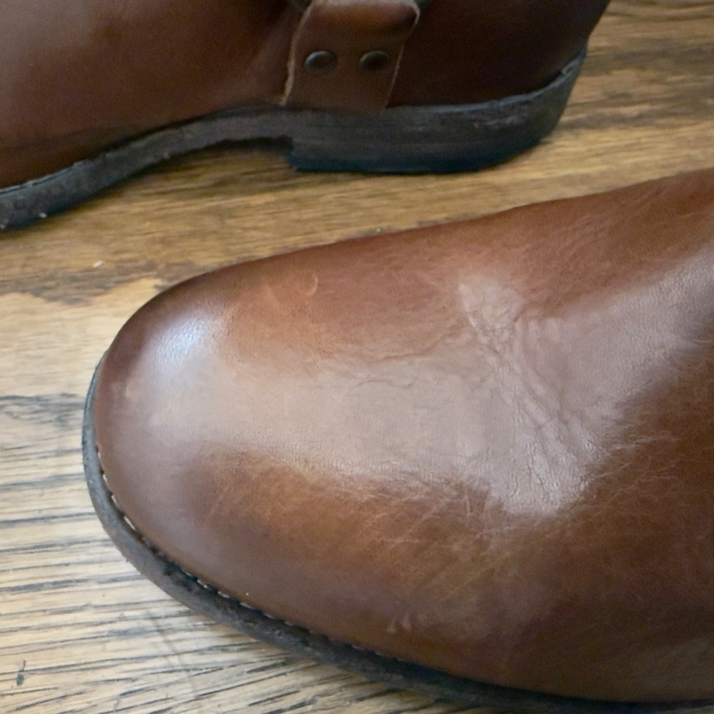Frye Harness Ankle Boots Brown Leather 8.5 NWOT - Picture 10 of 11